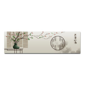 New Chinese Style Bedroom Wall Art Watercolor Plum Cherry Peach Blossom Bird Flower Canvas Print Self Adhesive Waterproof