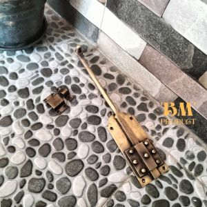 Grendel Pintu Rumah Kuningan Antik 30 cm Grendel Rumah Motif Batavia Grendel Pintu Anti Maling