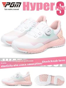 รองเท้ากอล์ฟ PGM รองเท้ากันน้ำสำหรับผู้หญิงรองเท้ากีฬาแบบมีปุ่มลูกไม้รองเท้ากอล์ฟกันลื่น XZ349