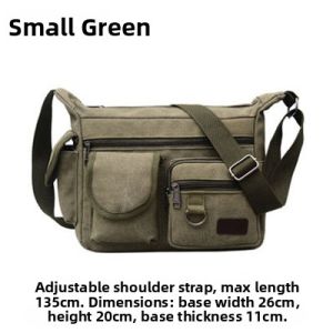Casual Canvas Shoulder Bag for Men Fashionable Travel Crossbody Bag Business OL Pure Color Soft Foldable Polyester Lining