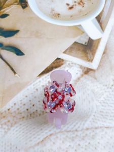 Kẹp tóc càng cua 3 răng đính đá pha lê sáng đẹp chắc chắn