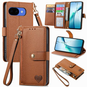 szhaiyu | Zipper RFID Wallet Card Slot Wrist Strap Phone Case for Google Pixel 7 8 9 11 10 Pro XL 11A 10A 9A 8A Leather Protective Cover
