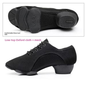 WUNUO | Womens Latin Dance Shoes Mesh Square Dance Sailor Dance Ballroom Dance Shoes Medium Heel