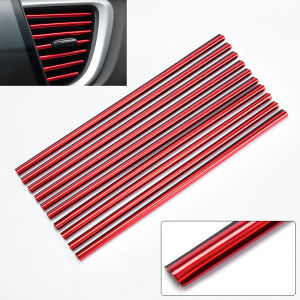 10Pcs Car Air Conditioner Vent Outlet Decorative Strips U-shape Moulding Trim Strips Car Styling Decor Car Interior Accessories