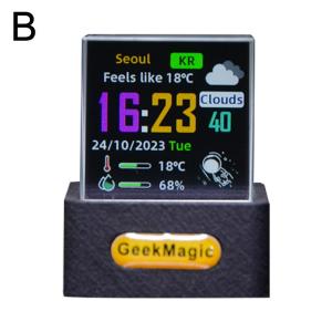 Car MINI Crystal Smart Companion WIFI Weather Station Clock Desktop Decoration DIY Cute GIF Animations Electronic Album Function