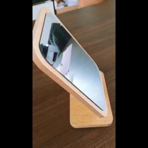 กระจกแต่งฐานพับได้ ปรับองศาได้ ขอบอัดทําด้วยไม้ มี 2 ขนาดให้เลือก Makeup mirror