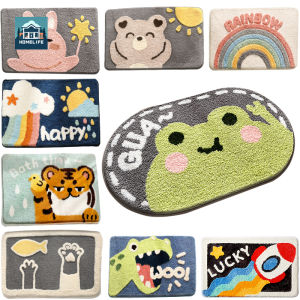 Cartoon Microfiber Door Mat Anti-Slip Floor Mat Non-Slip Doormat Strong Water Absorption Rugs Bathroom Microfiber Carpet