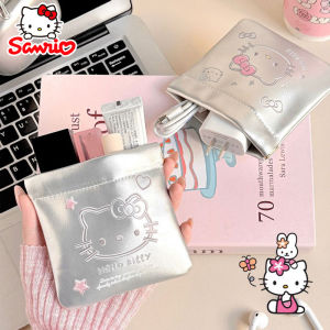 New Hello Kitty Organizer Bag Anime Cartoon Portable Makeup Bag Earphones Zero Wallet Lipstick Travel Storage Bag Accessory Gift