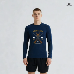 Madaha Kaos Baju Lengan Panjang Dry fit Jersey Olahraga Perbakin Hunter Deer