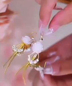 ต่างหูพู่ยาวสำหรับผู้หญิงพรีเมี่ยมความรู้สึกต่างหู 2024 แฟชั่นใหม่แสดงเครื่องประดับหูผอม