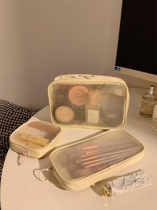 Transparent Cosmetic Bag Womens Portable Large Capacity Fancy Travel Skincare Makeup Brush Buggy Bag Wash Bag