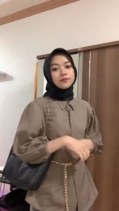 Zea Puffy Blouse Shakilla Polos Atasan Wanita Lengan Balon Premium Terbaru