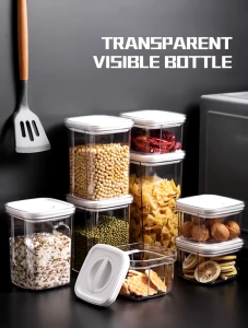 Airtight Seal Food Storage Container BPA-Free Leakproof Kitchen Organizer for Rice Milk Formula Pasta Beans 600-2000ml