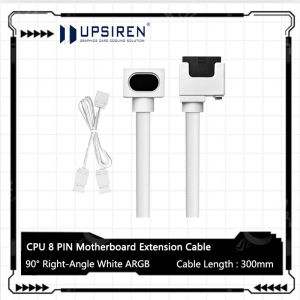 UPSIREN CPU 8PIN Motherboard Extension Cable 18AWG 90° Right-Angle Design ARGB Cable with 5V 3PinOne-Wire Connection Cable 30cm