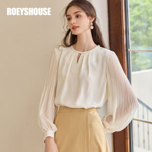 Roey s house | Romantic Date French Style Pearl Lace-up Blouse