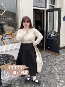 เสื้อชั้นในถักเนื้อนุ่มพอดีตัวไซส์ใหญ่ LT STUDIO ทรงเข้ารูป แขนยาว ปกติ คอกลม แขนยาว เสื้อชั้นในสตรี