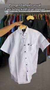 (Cokelat Susu) Kemeja Polos Lengan Pendek Warna Cokelat Susu Premium Size M-XXXXL