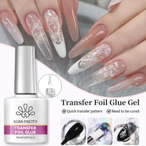 BORN PRETTY Nail Foil Glue Gel 10ML Foil Transfer Gel for Foil Nails Stickers DIY Nail Art Manicure Salon Home UV LED Lamp Need