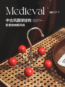 ตู้เสื้อผ้าแบบหมุนได้ อุปกรณ์เก็บของแบบหมุนได้ ตัวช่วยเก็บของแบบไม่ต้องเจาะรู อุปกรณ์จัดระเบียบสำหรับกระเป๋าและหมวก ดีไซน์เรโทร เก็บของในครัวเรือน