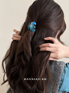 Small Size Acetate Pumpkin Hair Clip Womens 2025 New High-End Half-Updo Back of Head Shark Clamp Hair Accessories