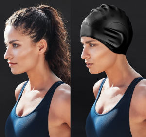 Mũ Bơi Nón Bơi Chất Liệu Silicon Cao Cấp Cho Nam Nữ Ngăn Nước Màu Đen Legaxi