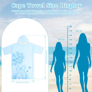 Hooded Towel Polyester Soft Hooded Changing Robe Quick Dry Cover Up Changing Towel Swim Robe Poncho for Men Women Beach Travel
