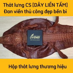 Thắt Lưng Cá Sấu [DÂY LIỀN NGUYÊN CON] Đan Viền Thủ Công Đẹp Bền Bỉ - TS131B (Mặt trắng)