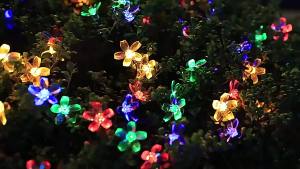 Outdoor Solar Cherry Blossom LED String Lights 20 50 100 200 LED Flower Fairy Lights for Christmas New Year Garden Party Decor