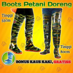 【GRATIS KAOS KAKI】SEPATU BOOTS DORENG PRIA PENDEK LENTUR ANTI AIR LUMPUR KEBUN LADANG SAWAH BUKAN AP