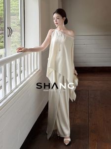 SHANGSHA | Elegant and Graceful Irregular Off-shoulder Dress Set