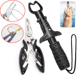 อุปกรณ์ตกปลากริปเปอร์ควบคุมปลา ที่จับปากปลา ายง่ายต่อการพกพา ปากจับสแตนเลสFish Gripper Fishing Tool คีมสำหรับตกปลา ครีมจับปากปลา กิ๊บตกปลา