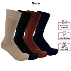 Tất giày tây nam công sở GOMTAT mẫu gân chìm chất liệu cotton cao cấp thoáng mát êm chân - GOM-MIX09-1DOI