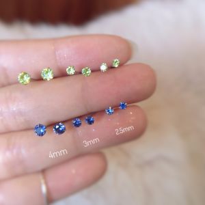 Hoa Tai Đá Zircon S925 Bạc Nguyên Chất Màu Xanh Tím Ngọc Lục Bảo Siêu Sáng Mini Khuyên Tai Khoan Khuyên Tai Trang Sức Phụ Kiện