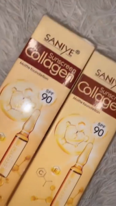 Saniye Sunscreen/Sunblock Collagen SPF90+ PA+++  Whitening Sun Protection Face Sunscreen Moisturize Skin Sunscreen Collagen Sunblock Face Cream Whitening And High Sun Protection