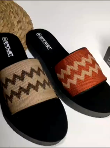 Sandal Flat Wanita Dewasa Selop Rajut Turki Motif Nahawan Terbaru