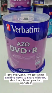 Verbatim Dvd+R 4.7GB 16X Speed 120 Min 100pcs/Pack P/N:95098 Made in Taiwan