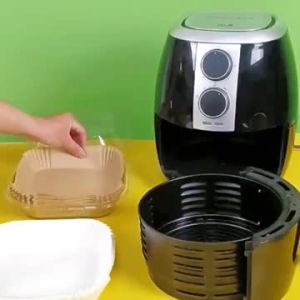 50pcs/set Air Fryer Disposable Paper Parchment Wood Pulp Steamer Cheesecake Air Fryer Accessories Baking Paper For Air Fryer