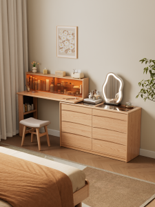 DONGMU | Multifunctional Corner Makeup Table Real Wood