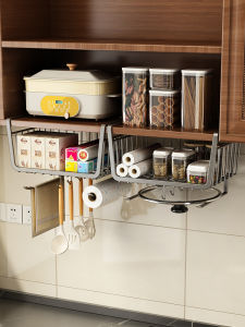 Hourleey | No-Drill Lazy Person Kitchen Storage Organizer For Paper Towel & Cling Film