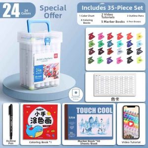 deli | Non-Toxic Water-Soluble Markers 48 Colors