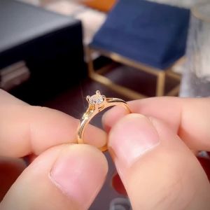 Huitan Minimalist Womens Wedding Rings with 4MM Cubic Zirconia Simple Elegant Female Finger Accessory Engagement Bands Jewelry