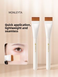 MONLEYTA | Ultra-Thin Flat Head Foundation Brush Korean Style One-Word Concealer Makeup Brush Seamless Base Makeup Flat Top Mask Brush