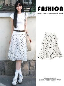 La Chapelle | Irregular Dots A-line Chiffon High Waist Skirt