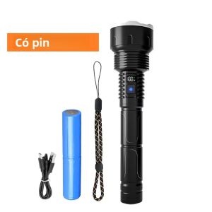 Đèn Pin LED 50000W Đèn Pin Chống Nước Tầm Xa 4500M Có Thể Sạc Lại Bằng USB Để Cắm Trại Câu Cá - Đèn Lồng Công Suất Cao Có Thể Điều Chỉnh Tiêu Cự