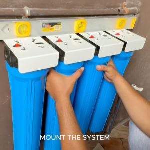 Water Filtration System Top Selling 4 Stages 20" Slim Type Refillable Deepwell Premium Set Up Complete Set of 1 Washable Filter 1 Sediment Filters and 1 Carbon Block 1 Refillable Water Softener Different Variation