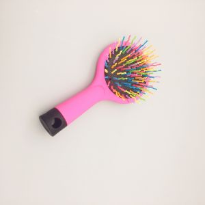 Rainbow Air Volume Paddle Hair Comb Brush with Makeup Mirror Detangler Hair Curl Straight Massage Comb Brush Hair Styling Tool