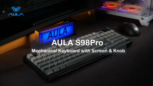 AULA S98pro Wireless Gaming Keyboard Bluetooth USB-C 2.4G PBT Keycaps RGB Hot-swap Esports Keyboard with Mini TFT Color Screen and Multi-function Knob