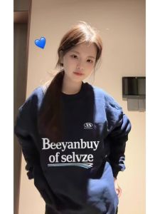 Loose Fit round Neck Sweatshirt Womens Spring Autumn Thin Korean Style Comfortable Lazy Fashion Outerwear Casual Streetwear