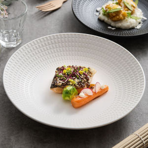 Đĩa Tròn Bằng Gốm Sứ Màu Trắng Đĩa Đựng Thức Ăn Đĩa Ăn Trưa Đĩa Đựng Thức Ăn Gia Đình Phong Cách Nhật Bản Cao Cấp Đĩa Sâu Sang Trọng Đĩa Đẹp