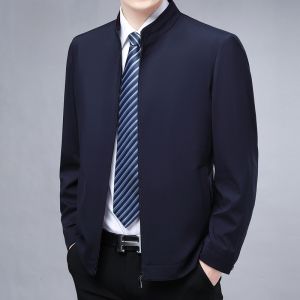 ROMON | Lomond Mens Short Jacket Collar Stand-up Autumn Winter Fashionable Urban Style Zipper Closure Polyester Fiber Administrative Official Wear